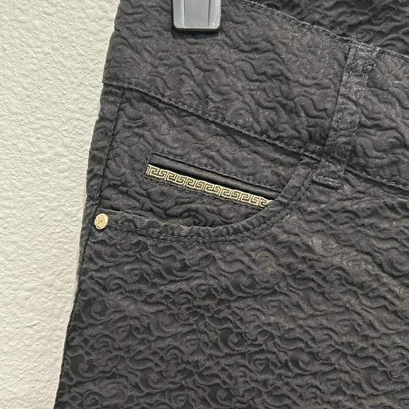 Gorgeous vintage black textured pants is golden details - Picture 2 of 6